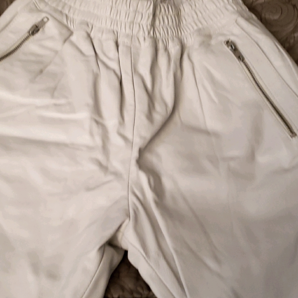 Oak NYC Genuine Leather Cropped Joggers